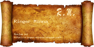 Ringer Minna névjegykártya